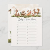 ベビー名遊びウッドランド動物テーマ (正面/裏面)