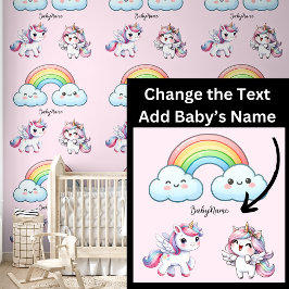 ベビー名、かわいいユニコーン&レインボオンピンク 壁紙