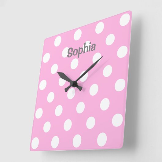 ベビー名、パーソナライズされた子供部屋、子供 スクエア壁時計 (傾斜)