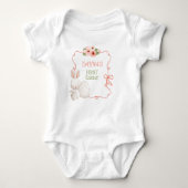 ベビー名 ファーストイースター ピンク ベビーボディスーツ (正面)