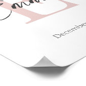 ベビー名&誕生日モノグラムモダンプリント ポスター (角)