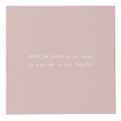 ベビー名&誕生統計カスタム写真ピンク フォトキューブ (右)