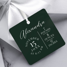 ベビー名&誕生統計フォトグリーンキープサケ メタルオーナメント