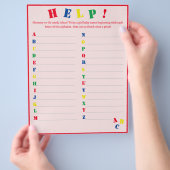 ベビー名ABCゲームフライヤー チラシ (手)