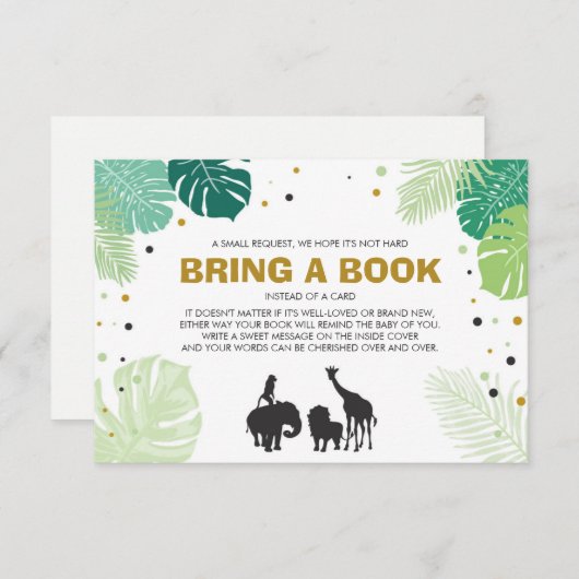 ベビー向けの本サファリの動物のジャングルを持って来る エンクロージャーカード (正面/裏面)