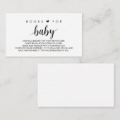 ベビー向けの本、かわいモダンい黒い脚本 エンクロージャーカード (正面/裏面)