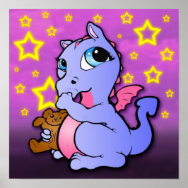 ベビー吸ドラゴンの親指（紫） -プリント ポスター