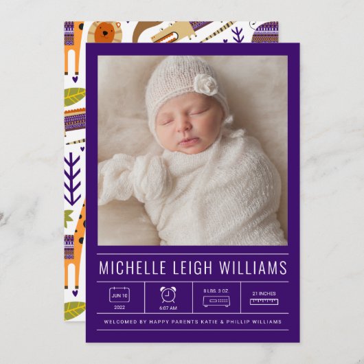 ベビー告知あなたの写真を追加 (正面/裏面)