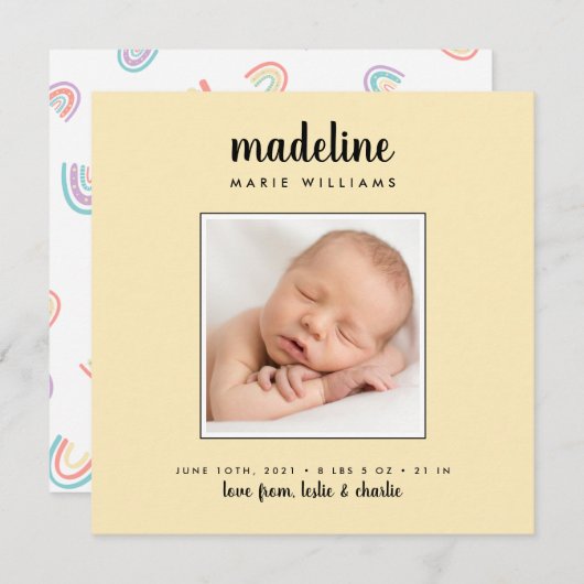 ベビー告知あなたの写真を追加 (正面/裏面)