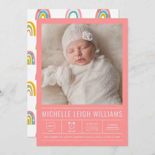 ベビー告知あなたの写真を追加 (正面/裏面)