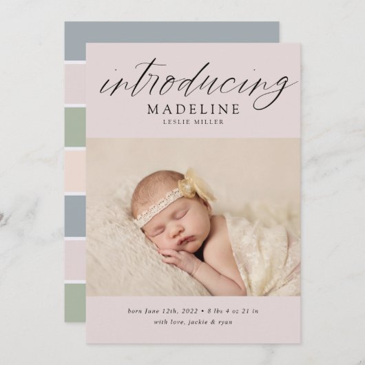 ベビー告知あなたの写真を追加 (正面/裏面)