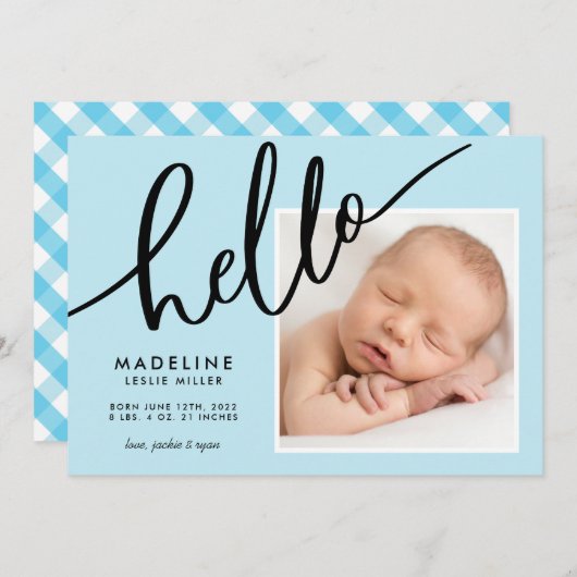 ベビー告知あなたの写真を追加 (正面/裏面)