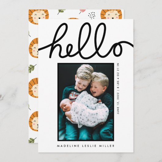 ベビー告知あなたの写真を追加 (正面/裏面)