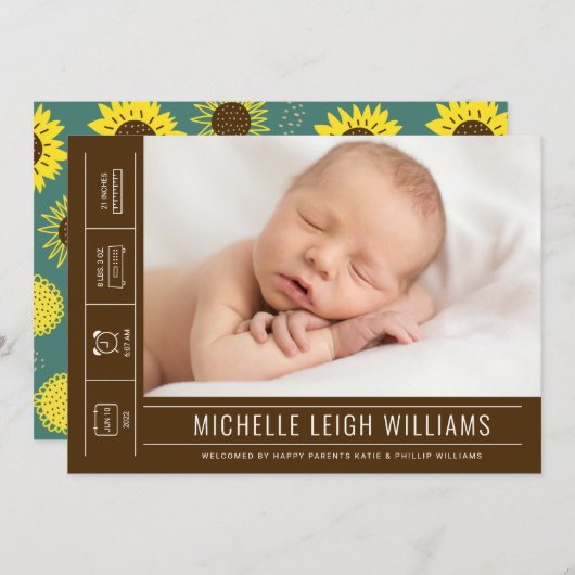 ベビー告知あなたの写真を追加 (正面/裏面)