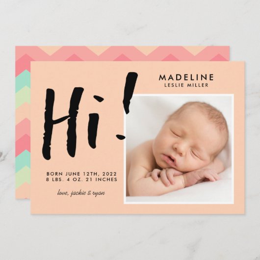 ベビー告知あなたの写真を追加 (正面/裏面)