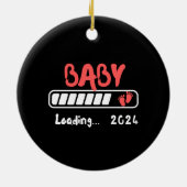 ベビー告知のための2024年の積み込みおもしろい セラミックオーナメント (裏面)