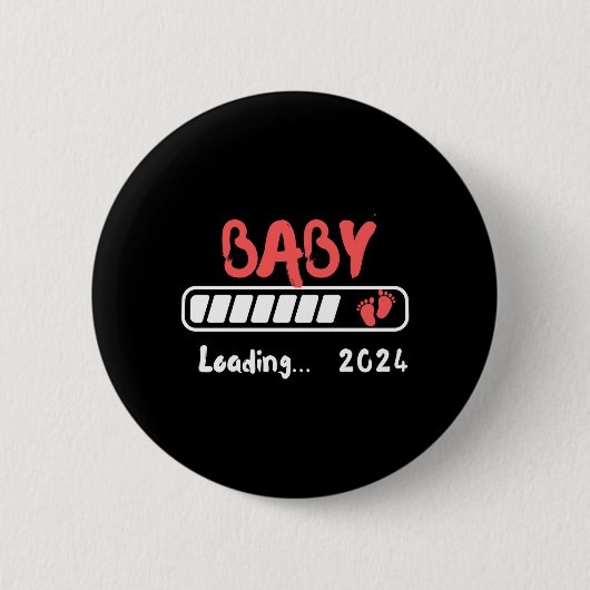 ベビー告知のための2024年の積み込みおもしろい 缶バッジ (正面)