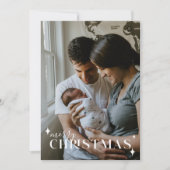 ベビー告知クリスマスフォトホリデーカード 招待状 (正面)