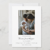 ベビー告知クリスマスフォトホリデーカード 招待状 (裏面)