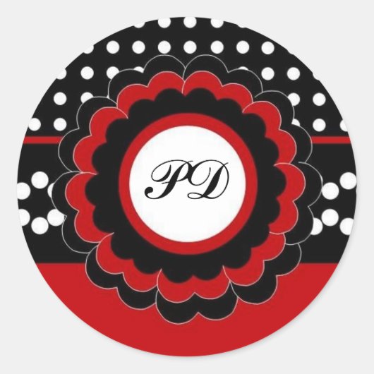 ベビー告知ステッカー:: Polk A Dot 2 ラウンドシール (正面)