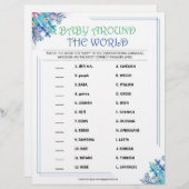 ベビー周辺[ブルーフローラ] レターヘッド (正面/裏面)