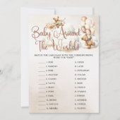 ベビー周辺WORLD BABY SHOWER GAMEかわいいクマ 招待状 (正面)