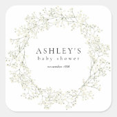 ベビー呼吸花赤ちゃんシャワー スクエアシール (正面)