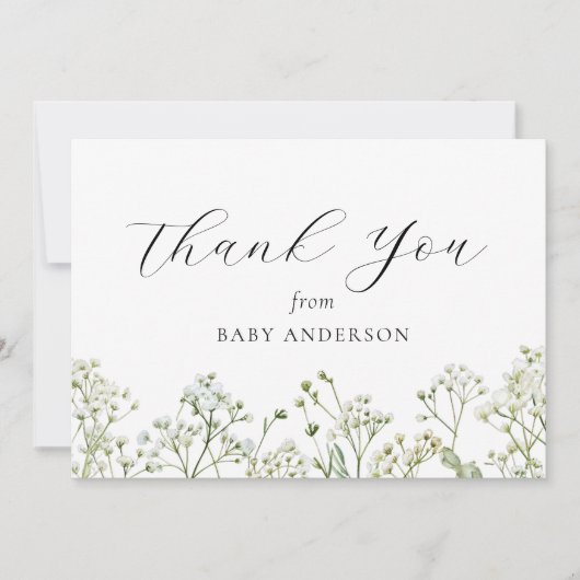 ベビー呼吸赤ちゃんシャワー サンキューカード (正面)