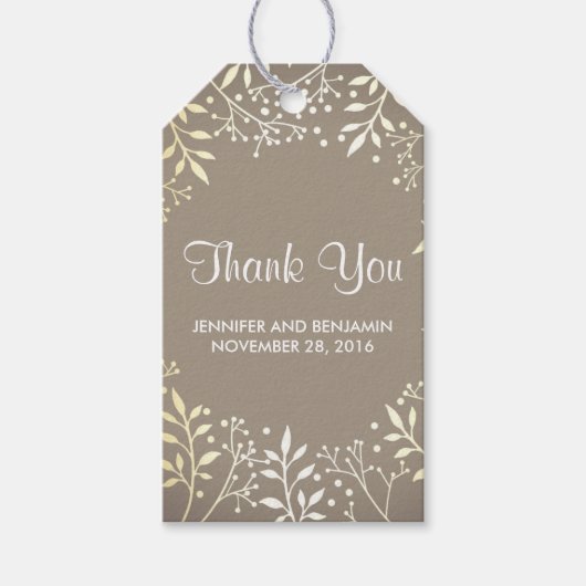 ベビー呼吸金ゴールドフォイル結婚ズ ギフトタグ (正面)