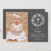 ベビー呼吸《キリスト教》洗礼式や命名式のサンキューカード サンキューカード (正面/裏面)