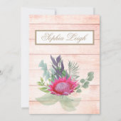 ベビー命名式ヘブライ語フローラ女素朴の子 招待状 (裏面)