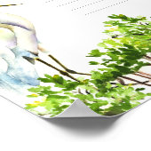 ベビー命名日証明書ホワイトヘロンマングローブ ポスター (角)