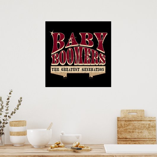ベビー団塊世代ザ世代もっとも偉大レトロスローガン ポスター (キッチン)