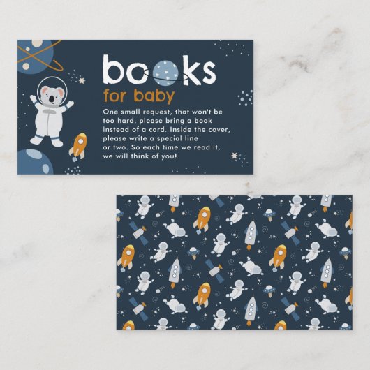 ベビー囲いカード宇宙ベビーシャワー用の本 エンクロージャーカード (正面/裏面)