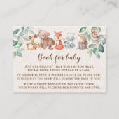 ベビー囲いカード用のかわいいウッドランド動物の本 エンクロージャーカード (正面)