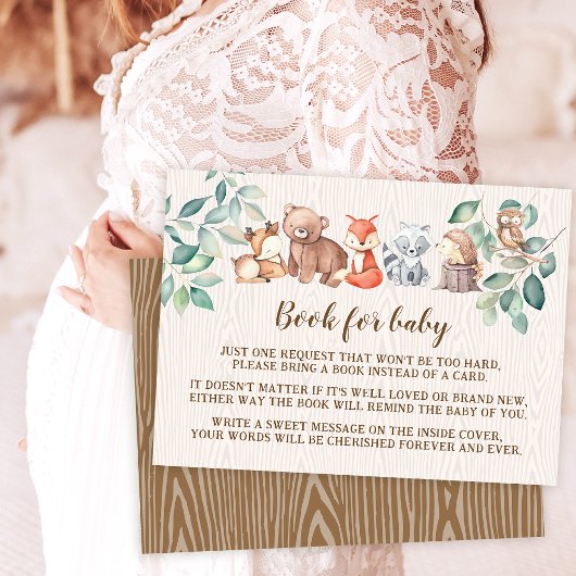 ベビー囲いカード用のかわいいウッドランド動物の本 エンクロージャーカード