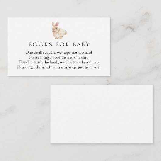 ベビー囲いカード用のウサギの本 エンクロージャーカード (正面/裏面)