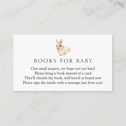ベビー囲いカード用のウサギの本 エンクロージャーカード (正面)