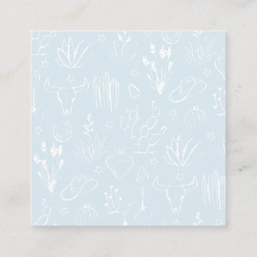 ベビー囲いカード用のカウボーイ砂漠の本 エンクロージャーカード (裏面)