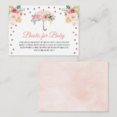 ベビー囲いカード用のピンクの傘の本 エンクロージャーカード (正面/裏面)