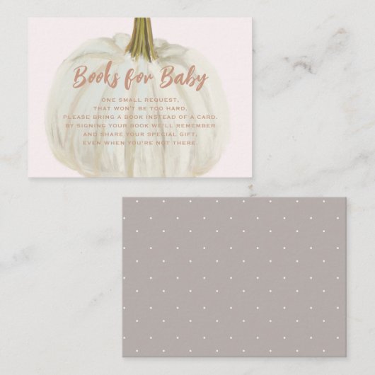 ベビー囲いカード用のホワイトカボチャの本 エンクロージャーカード (正面/裏面)