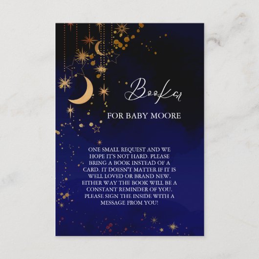 ベビー囲いカード用の月星の本 エンクロージャーカード (正面)