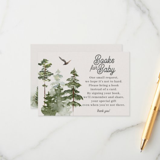 ベビー囲いカード用の森林本 エンクロージャーカード (正面/裏面インサイチュ)