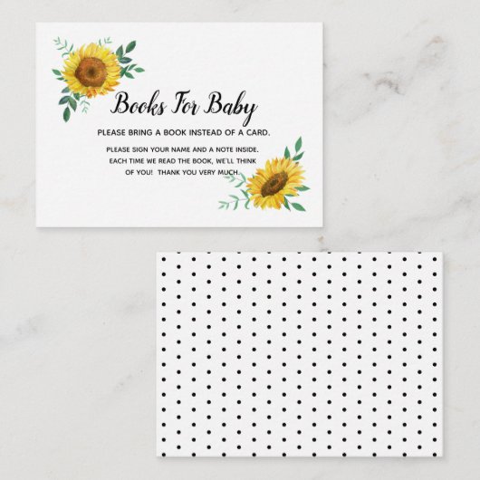 ベビー囲いカード用ひまわり本 エンクロージャーカード (正面/裏面)