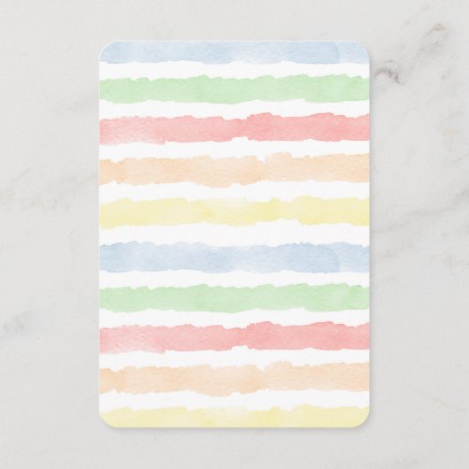 ベビー囲い用の水色レインボーパステルブック エンクロージャーカード (裏面)