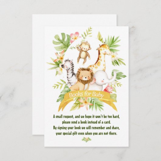 ベビー囲い車サファリ動物のための本 エンクロージャーカード (正面/裏面)