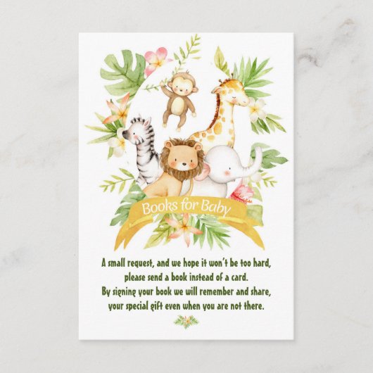 ベビー囲い車サファリ動物のための本 エンクロージャーカード (正面)