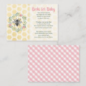 ベビー図書館のカードガールピンクベビーシャワーの本 エンクロージャーカード (正面/裏面)