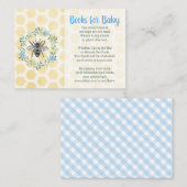 ベビー図書館カードボーイブルーベビーシャワー用の本 エンクロージャーカード (正面/裏面)