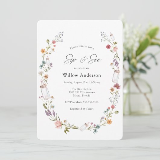 ベビー園区とシーワイルドフラワー招待状 招待状 (スタンド正面)